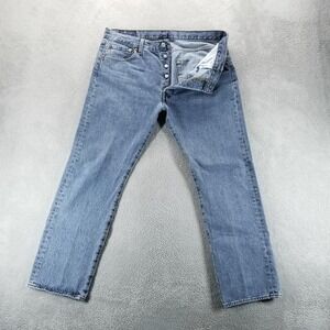 Levis 501 Jeans Mens 36x30 Blue Straight Medium Wash Button Fly Western